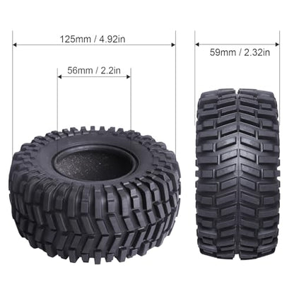Hobbypark 2.2 Crawler Tires fit 2.2 Beadlock Wheel Rims for Traxxas TRX4 Axial SCX10 II AX10 Wraith D90 with Foam Inserts (4-Pack)