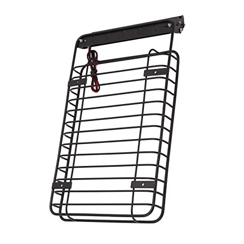 RC Luggage Rack, Heavy Duty Metal Roof Rack with LED Light Bar, RC Vehicle Accessories for Off-Road Adventures, Racing Events, and Camping Trips