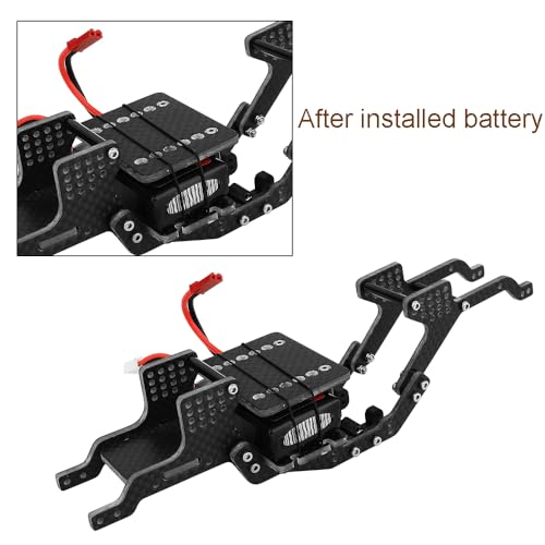 LCG Carbon Fiber Chassis Frame Kit with Brass Skid Plate for 1/18 RC Crawler Redcat Ascent-18 Upgrade Part