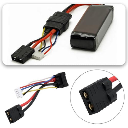 ECSiNG 1PC 5-Pin Model Connection Cable Compatible with T-raxxas ID LiPo 4S Adapter Length 15.7cm 14AWG 5-Pin Model Control Cable for RC Helicopter RC Vehicle