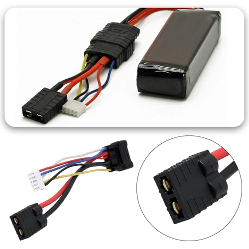 ECSiNG 1PC 5-Pin Model Connection Cable Compatible with T-raxxas ID LiPo 4S Adapter Length 15.7cm 14AWG 5-Pin Model Control Cable for RC Helicopter RC Vehicle