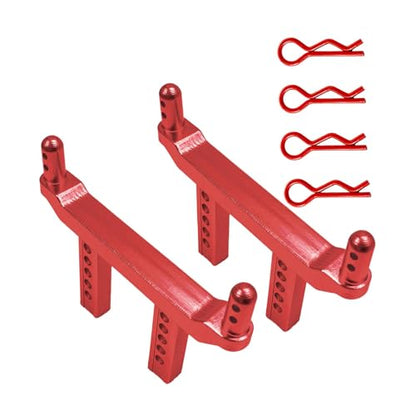 2 Pieces of 1/16 Scale RC Body Post Mounting Kit, Replacement Body Shell for Model 16101 16103, Modified DIY, Red - color: Red