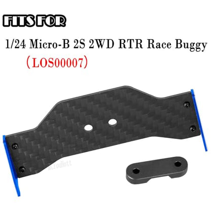 RC Carbon Fiber Tail Wing/Aluminum Wing Mount Upgrade Parts for 1/24 Micro-B 2S 2WD RTR Race Buggy（LOS00007,Navy Blue(LOS-1771,LOS-1770) - color: Navy Blue-(upgrades Part）