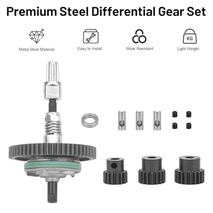 daitoku Differential Gear Complete Slipper Clutch with 32P 15T/17T/19T Pinions Gear Set for Traxxas Slash Stampede Rustle 4X4, Replacement of 6878