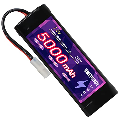 7.2V RC NiMH Battery 5000mAh Capacity Rechargeable 6-Cell Flat Battery Pack (TMY Plug) - color: 7.2V