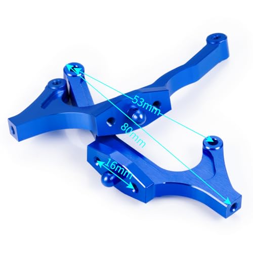 RCHUBAM 2PCS Rear Body Mount Braces for 1/10 Team Associated DR10 | Aluminum Alloy Rear Body Mount,RC Drag Race Car Upgrade Parts - style: Blue