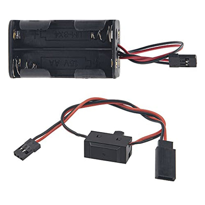 ShareGoo 4 Cell AA Battery Container Holder Case Box & On/Off Power Switch with JR Style Connector Compatible with HSP Redcat Axial Tamiya Wltoys Himoto 1/8 1/10 1/16 RC Car Truck Crawler