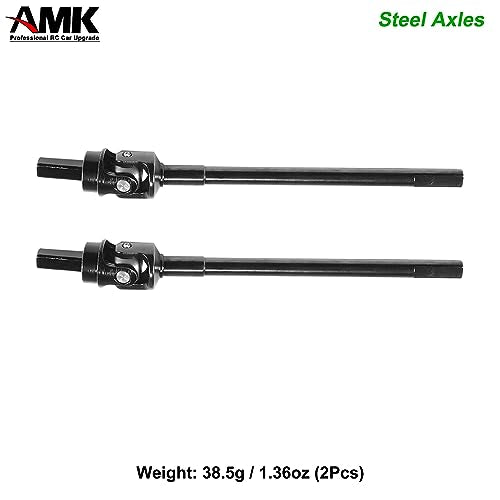 AMK Steel Front Thickened Capra Driveshaft 4.4mm Bold UTB10 CVD Drive Shaft for 1/10 RC Crawler Axial Capra F9 Portal Axle Upgrades - color: Front