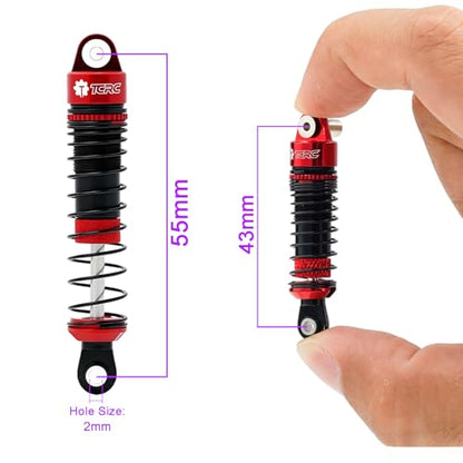 4PCS Aluminum RC Oil-Filled Shock Absorber Damper Set Replaceable Linear Rate Springs & Progressive Rate Springs for Redcat Ascent-18 1/18 RC Crawler Upgrades