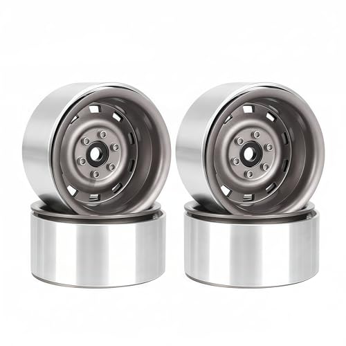 AMK 1.9 Beadlock Wheels Steel 4Pcs – RC Rock Crawler Wheel Rims -8.9mm Offset for 1/10 TRX4 TRX6 SCX10 Jeep Capra Gen8, 12mm Hex Upgrade