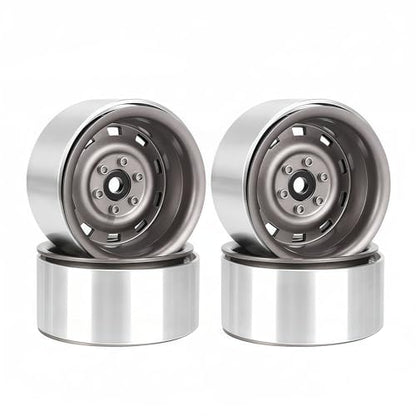AMK 1.9 Beadlock Wheels Steel 4Pcs – RC Rock Crawler Wheel Rims -8.9mm Offset for 1/10 TRX4 TRX6 SCX10 Jeep Capra Gen8, 12mm Hex Upgrade