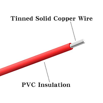 BNTECHGO 22 Gauge PVC 1007 Solid Electric Wire Black 100 ft 22 AWG 1007 Hook Up Tinned Copper Wire - color: Black, size: 22 Gauge 100ft