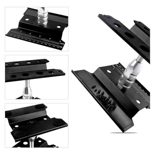 RC Car Work Stand Aluminum Repair Workstation 360 Degree Rotation Lift Lower w/Screw Tray Tools for 1/10 1/12 1/16 Scale Traxxas TRX4 Axial Arrma Redcat Losi RC Crawler Monster Truck Buggy (Black) - color: Black