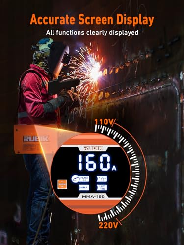 Rubik Mini 160A Stick Welder 110/220V, 3 in 1 Welder Machine（Not Spool Gun） | MIG/MMA/Lift Tig, Portable ARC Welding Machine with IGBT Inverter, Digital LCD Dispaly Welder.