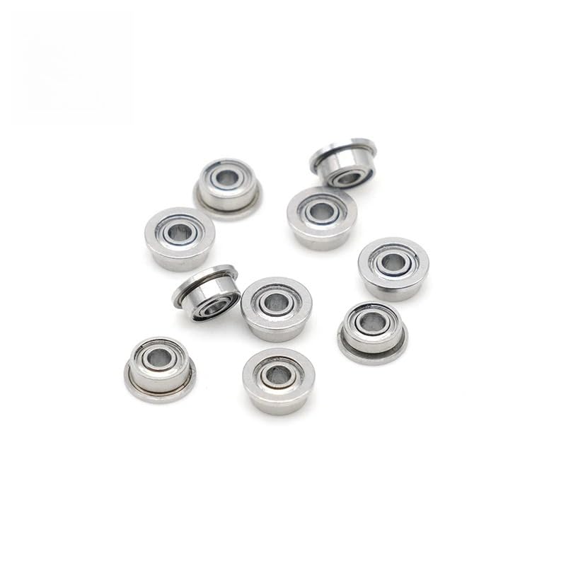 MF74ZZ Flange Bearing 4x7x2.5 mm 10PCS Double Shielded Bearing Steel Flanged MF74 Z ZZ Ball Bearings SMF74Z MF74-2Z - size: MF74ZZ 4x7x2.5