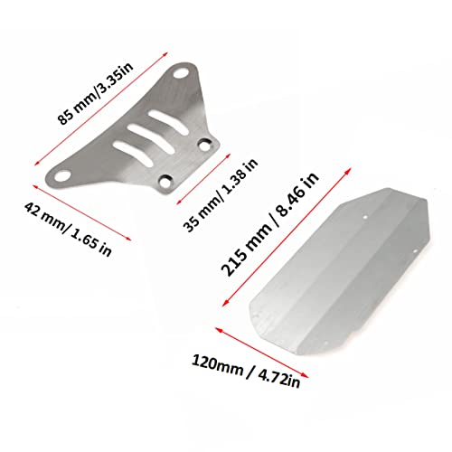 Stainless Steel Chassis Armor Set, 3 Pieces RC Car Guard Skid Plate for TT02 1/10 RC Car, Crawler Modification Part Accessories, Front Center Rear Chassis