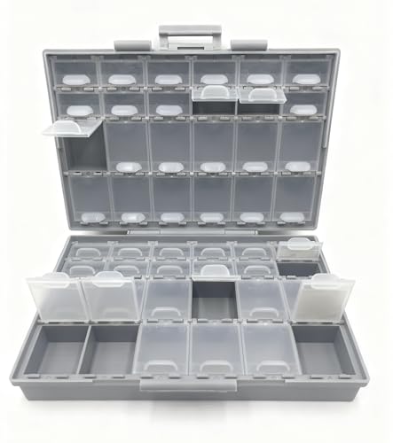 3pcs AideTek BOXALL 48 Compartments Enclosure SMD SMT Parts Organizer Surface Mount Box Labels - style: 3BOXALL48