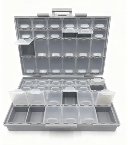 3pcs AideTek BOXALL 48 Compartments Enclosure SMD SMT Parts Organizer Surface Mount Box Labels - style: 3BOXALL48
