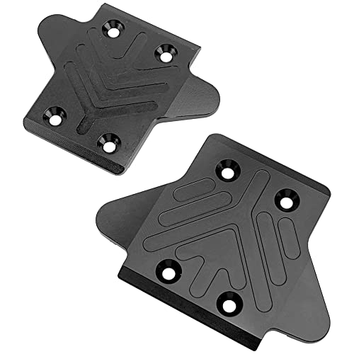 ShareGoo Aluminum Alloy Front & Rear Skid Plate Bottom Chassis Armor Protection Cover Compatible with Arrma 1/8 Kraton 6S RC Car Upgrade Part (Black) - color: Black