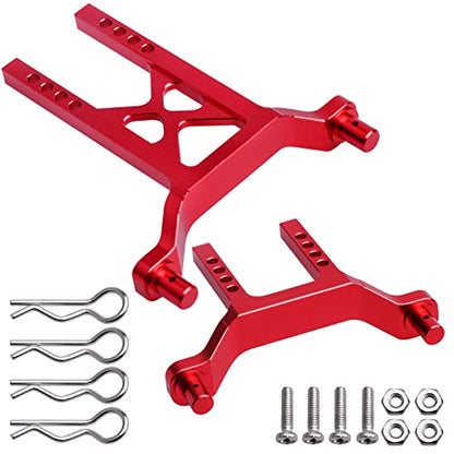 Metal Aluminum Front & Rear Body Mounts Posts for 1/18 Traxxas LaTrax Teton SST, Replace Parts 7615 (Red) - color: Red