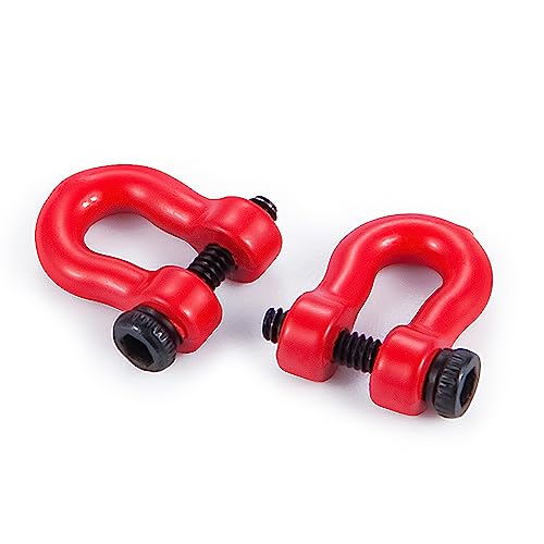 2Pairs Aluminum Tow Hooks D-Ring Hitch Tow Shackles | For TRX4M 1/18 Bronco Defender, RC Crawler Car