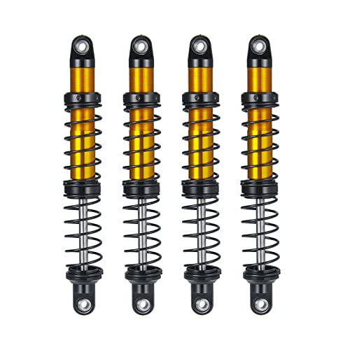 Que-T 4pcs Aluminum Alloy RC Shock Absorber for Axial Scx10 90046 D90 Trx4 Wraith 1/10 Crawler Car (100mm) - size: 100mm
