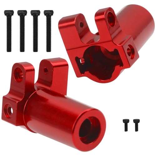 Metal C-Hubs Caster Blocks & Front Steering Blocks & Rear Stub Axle Upgrade Parts Compatible with MN128 MN86s MN86k MN86 G500 1/12 RC Crawler Car (Red) - color: Red