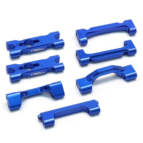 TREAL Aluminum 7075 Chassis Cross Brace Set (7pcs) for 1/18 Mini LMT Monster Truckk(Blue) - color: Blue