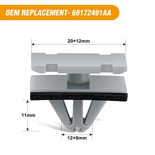 GOOACC 50pcs Wheel Flair Mounting Clip Rocker Moulding Fender Clip with Sealer for Buick Cadillac Chevrolet GMC Jeep Pontiac Montana Saturn Chrysler GM 68172491AA 68364723AA 68271803AA 68395627AA - color: 50Pcs 12mm Fender Clips
