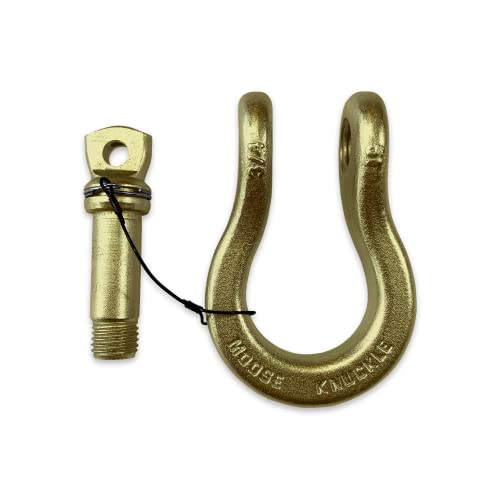 B'oh Spin Pin 3/4” Recovery Shackle | 10,000 lbs Capacity - High-Strength Carbon Steel with 7/8" Pin Recovery Gear Towing Accessories - Pin Style : Screw, Brass Balls - color: Brass Balls