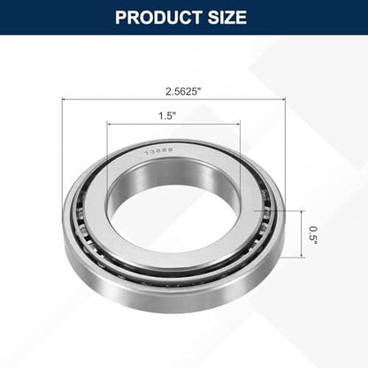 uxcell 13889/13836 Tapered Roller Bearing Cone and Cup Set, 1.5" Bore x 2.5625" OD x 0.5" Thick, Chrome Steel Taper Bearing Set, ABEC-3 - size: 13889/13836