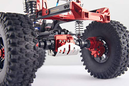 Aluminum Alloy Front and Rear Axle Housing Set for 1/10 Traxxas TRX4 RC Crawler Car, Replace Original Plastic Axles Housing (Red) - color: Red