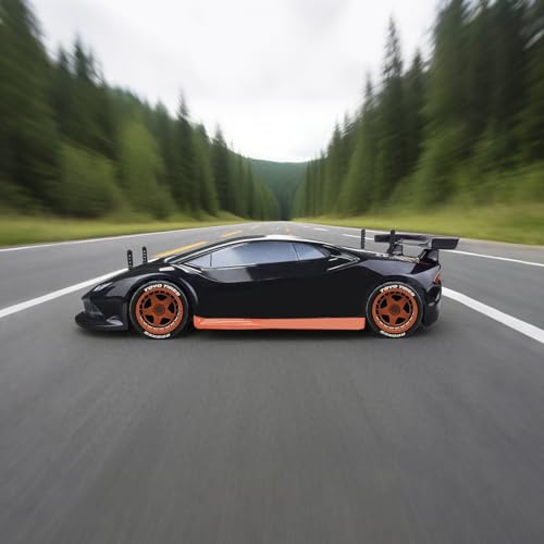 1/10 RC On Road Wheels and Tires, daitoku 12mm Hex RC Rally Racing Car Tires for HPI Ken Block's Tamiya XV01 TT01 TT02B Kyosho FAZER MK2 Lc Racing PTG HSP RGT RC 3RACING D5 (Orange) - color: Orange