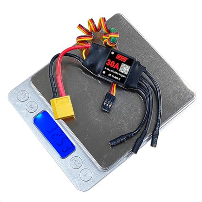 DYS 30A 2-4S Brushless ESC with 5V/2A BEC with XT60 & 3.5mm Plug for RC Fixed-Wing Aircraft Helicopter - color: Dys 30a Esc