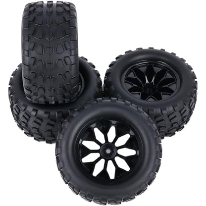 Preglued 12mm Hex 1/10 Scale RC Truck Tires and Wheels 2.8" MT Tires for Traxxas Rustler Stampede 4x4 VXL 2WD, Redcat Volcano EPX Pro S30 Blackout XTE Pro RIAARIO AMORIL 1/10 RC Monster Truck - style: Rock Tread