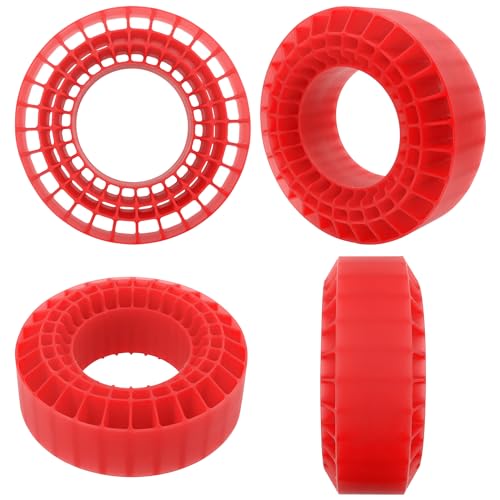 4Pcs Vgoohobby Silicone Rubber Insert Foam 1.9 Tire Inserts Foam Fit for 1.9 Crawler Tires Compatible with SCX10 TRX4 1/10 RC Crawler Car (Red) - color: Red