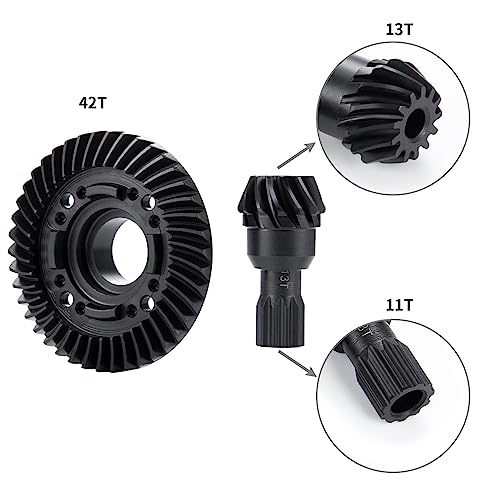 Steel Rear Differential 13T 42T Gears Set for Tra-xxas X Maxx 6S/8S | XRT 8S Monster 1:5 RC Car Truck Upgrades - style: Rear Pinion Gear +Diff Ring