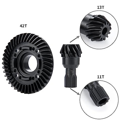 Steel Rear Differential 13T 42T Gears Set for Tra-xxas X Maxx 6S/8S | XRT 8S Monster 1:5 RC Car Truck Upgrades - style: Rear Pinion Gear +Diff Ring