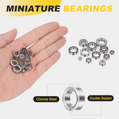 uxcell 4Pcs SMR85ZZ Deep Groove Ball Bearings, 5x8x2.5mm 440C Stainless Steel Double Shielded Bearings, ABEC 5 - size: 5x8x2.5mm