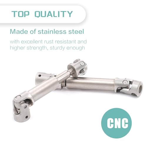 Stainless Steel Center Drive Shafts for Redcat Ascent-18 1/18 RC Car | Front and Rear Drive Shaft,CNC Machined,Ascent-18 1/18 RC Crawler Upgrades Parts,Rust Resistant,High Strength