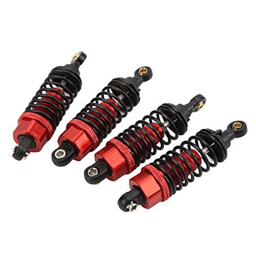 RC Shock Absorber, Aluminium Alloy RC Shock Damper Replacement Threaded Design Practical Accessory Stable and Smooth Damping for TT‑01 TT‑02 TA05 TL‑01 TA03 MF‑01X (Red) - color: Red