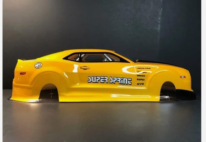 Preprinted PVC Body Shell for 1/10 On Road Racing Drift Car, No Cut, 1:10 Scale (Chevrolet Camaro, Yellow) - style: Chevrolet Camaro, Yellow