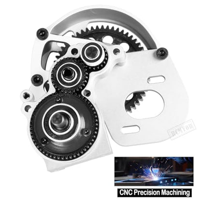 Transmission Gearbox Upgrades Part for 1/10 SCX10, SCX10 II 90046,90047,AX10 RC Crawler Truck,Aluminum Center Transmission Gearbox Hops up,Silver - color: Silver for Upgrades