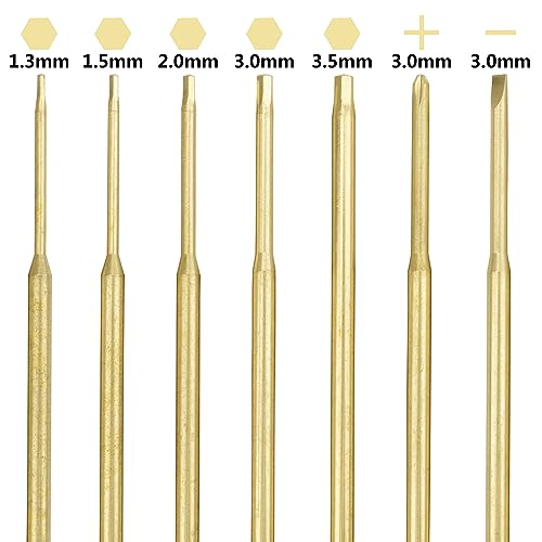 7 in 1 Mini Portable Screwdriver Hex Driver 1.3 1.5 2.0 2.5 3.0mm 0#+ 1#- Hex Key RC Screw Driver Repair Tool for 1/16 1/12 1/14 1/10 RC Cars (Black) - color: Black