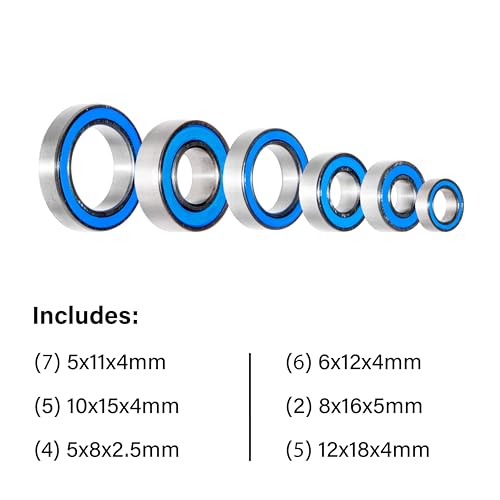 for Traxxas Slash 4WD, Rustler, Stampede 4x4 VXL BL-2s Bearings Kit (All Versions) (29 Pcs)