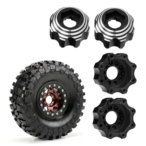 kingsea 4 Pcs RC 8X32 to 17MM Wheel Hex Adapters Aluminum Hex Adapters Compatible with Pro-Line RC Car Upgrades Parts #6353-00 6345-00, Black - color: Black