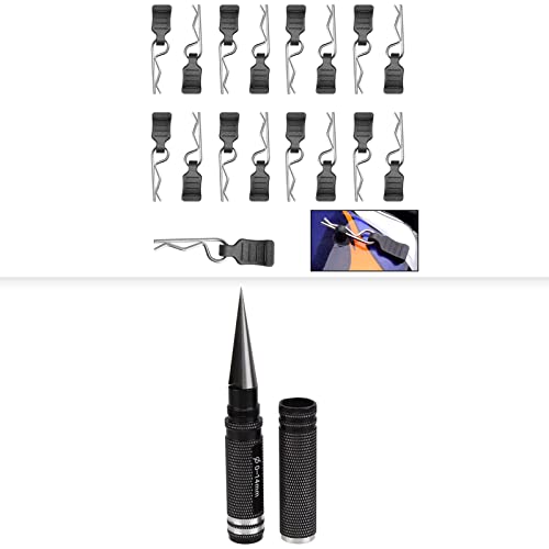 HobbyPark RC 0-14mm Hole Puncher Reamer Black & 1.0mm Rod Universal RC Car Body Clips with Pull Tabs