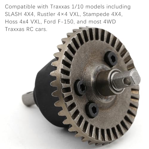Front Rear Differential Assembled, 1/10 RC Differential Set for Traxxas Nylon Housing Metal Gears, Replacement for #5381, #6882, #5379 - Slash Diff Fits for Slash, Rustler, Stampede, Hoss, Ford F-150