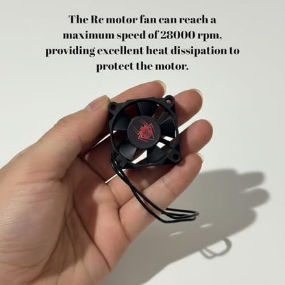 RC Motor Cooling Fan 25/30/35mm 28000RPM RC Cooling ESC Fans 6V-8.5V for 1/10 1/8 1/12 RC Car Truck Crawler, RC Motor Fan for 540 540 Brushed Motor & Brushless Motor Heat Sink Fans (35mm) - size: 35mm