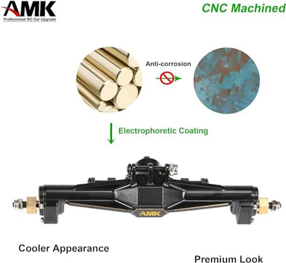 AMK TRX4M Brass Portal Axle Upgrade Kit Complete Set, Front Axles and Rear Axles with 7mm Hex Wheel Hubs and 4mm Adapters for 1/18 RC Crawlers TRX4M Upgrades, Bronc, Defend K10